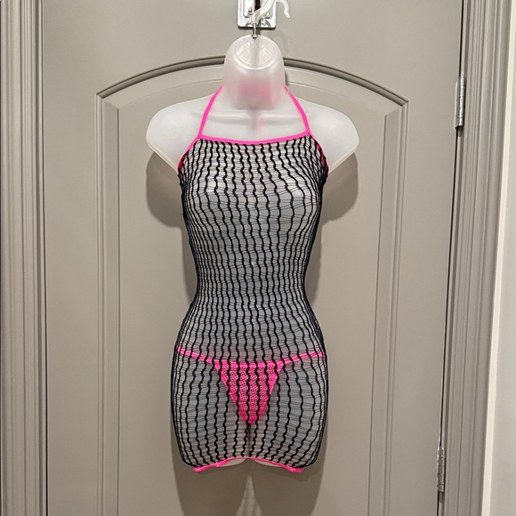 Music Legs Black and Pink Mesh dress - Picture 1 of 5